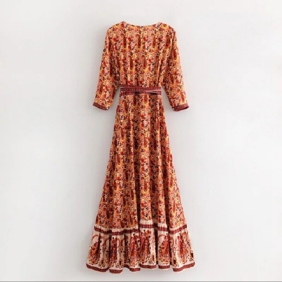 Bohemian style vintage wrap dress - Picture 3 of 3